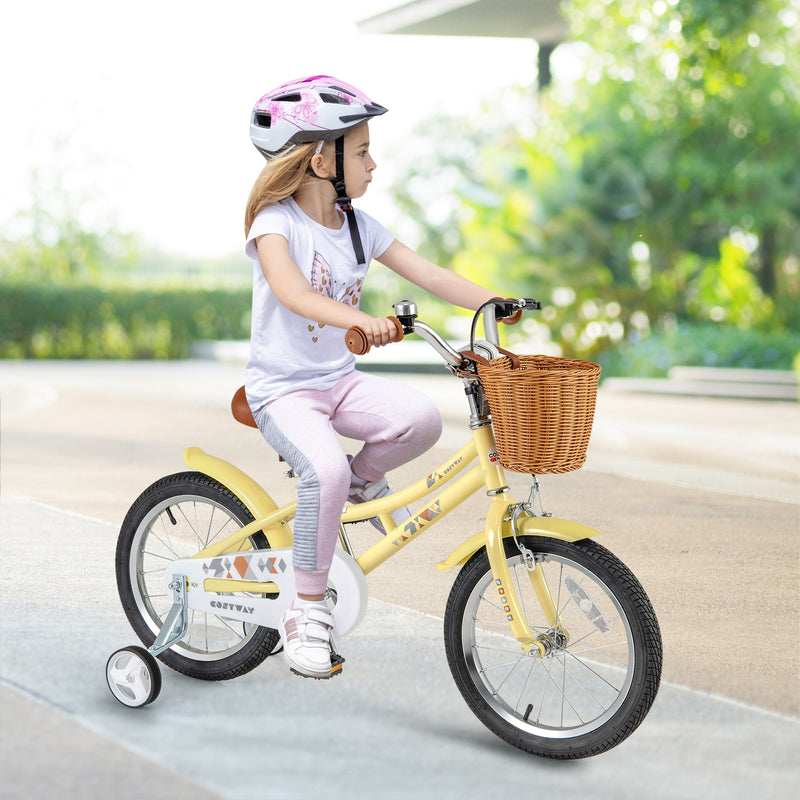 16 Inch Kids Bike Adjustable Bicycle with Reflectors and Bell for Children 4-7 Years Old-16 inches