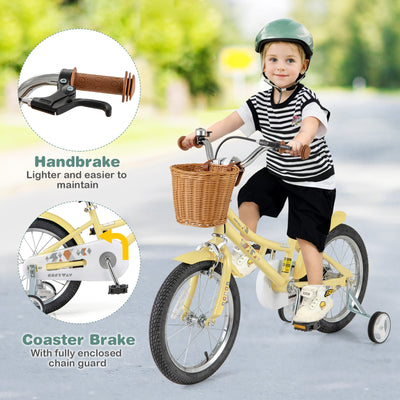 16 Inch Kids Bike Adjustable Bicycle with Reflectors and Bell for Children 4-7 Years Old-16 inches