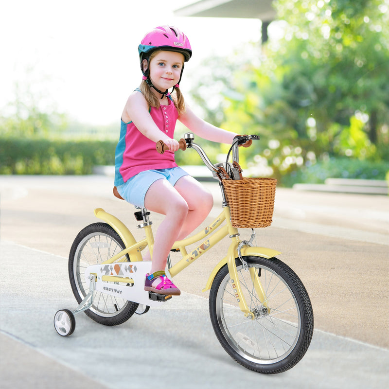 18 Inch Kids Bike Adjustable Bicycle with Reflectors and Bell for Children 4-8 Years Old-18 inches