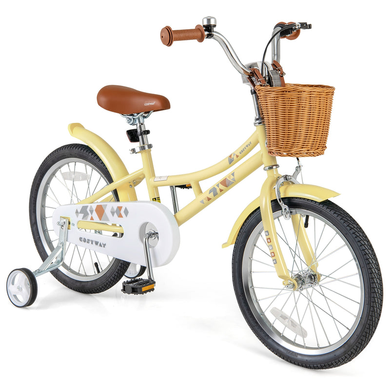 18 Inch Kids Bike Adjustable Bicycle with Reflectors and Bell for Children 4-8 Years Old-18 inches