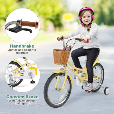 18 Inch Kids Bike Adjustable Bicycle with Reflectors and Bell for Children 4-8 Years Old-18 inches