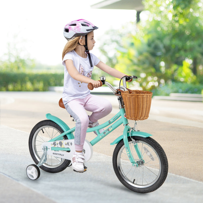 16 Inch Kids Bike Bicycle with Training Wheels and 2 Brake System Ages 4-7 Years Old-16 inches