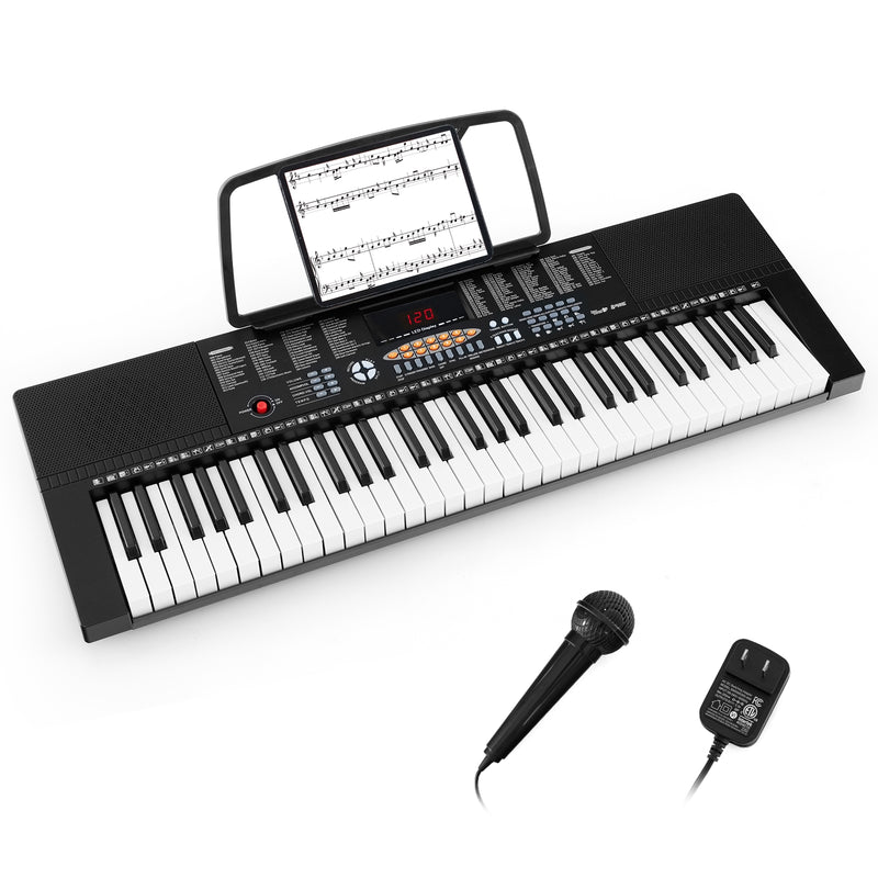 61-Key Electronic Keyboard Piano with 3 Teaching Modes  LED Display and Dual Keyboard