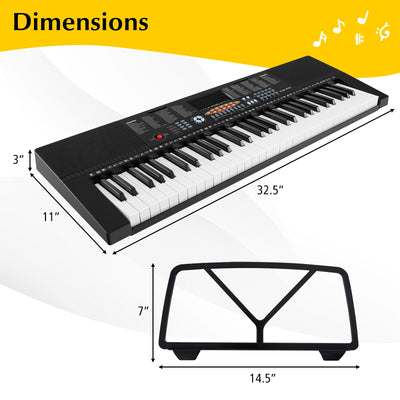 61-Key Electronic Keyboard Piano with 3 Teaching Modes  LED Display and Dual Keyboard