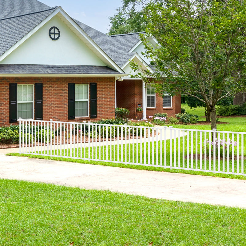 2 Piece 80 x 51 Inch Vinyl Picket Fence for Garden-White