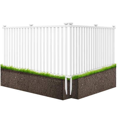 2 Piece 80 x 51 Inch Vinyl Picket Fence for Garden-White