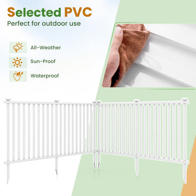 2 Piece 80 x 51 Inch Vinyl Picket Fence for Garden-White