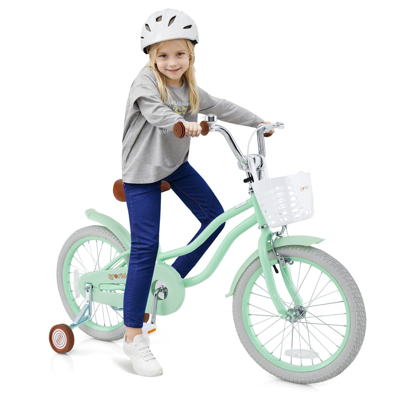 18 Inch Kids Bike with Adjustable Seat and Bell for Kids 3-8 Years Olds-18 inches