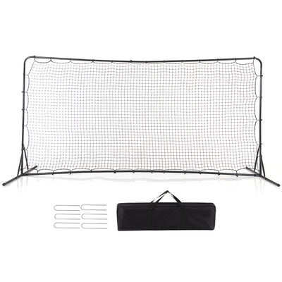 12 x 6 Feet Soccer Rebounder Net with All Weather Net-Black