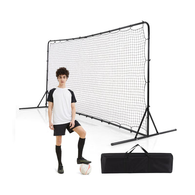 12 x 6 Feet Soccer Rebounder Net with All Weather Net-Black