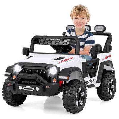 12V Electric Kids Ride on Truck with Remote Control and Music-White