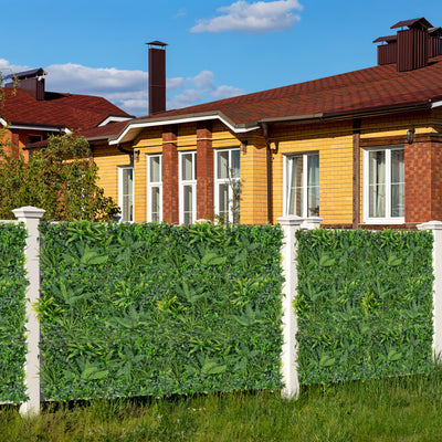 4 Pieces 20 x 20 Inch Artificial Hedge Boxwood Panels with Diverse Leaves