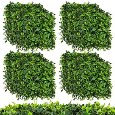 12 Pieces 20 x 20 Inch Artificial Greenery Foliage Panels with Insertable Branches