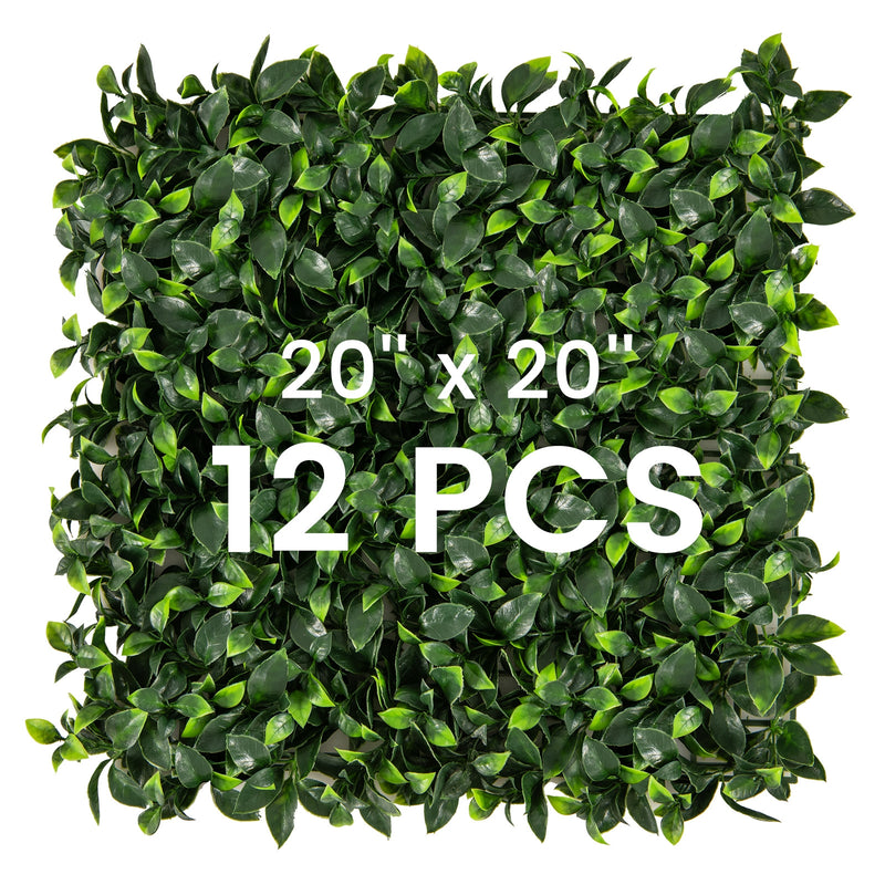 12 Pieces 20 x 20 Inch Artificial Topiary Gardenia Shrub Grass Panels