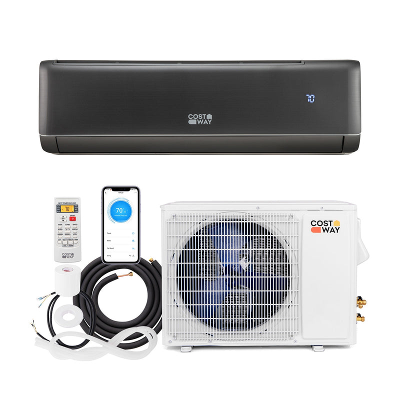 12000 BTU 21 SEER2 208-230V Wifi Enabled Mini Split Air Conditioner and Heater Gray