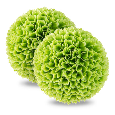 2 Pieces Artificial Plant Topiary Balls Faux Boxwood Decorative Balls-Green