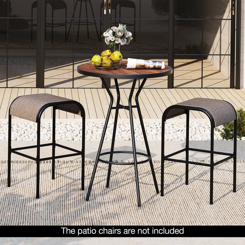 5 Pieces Outdoor Round Bar Table Set with 1.6 Inches Umbrella Hole