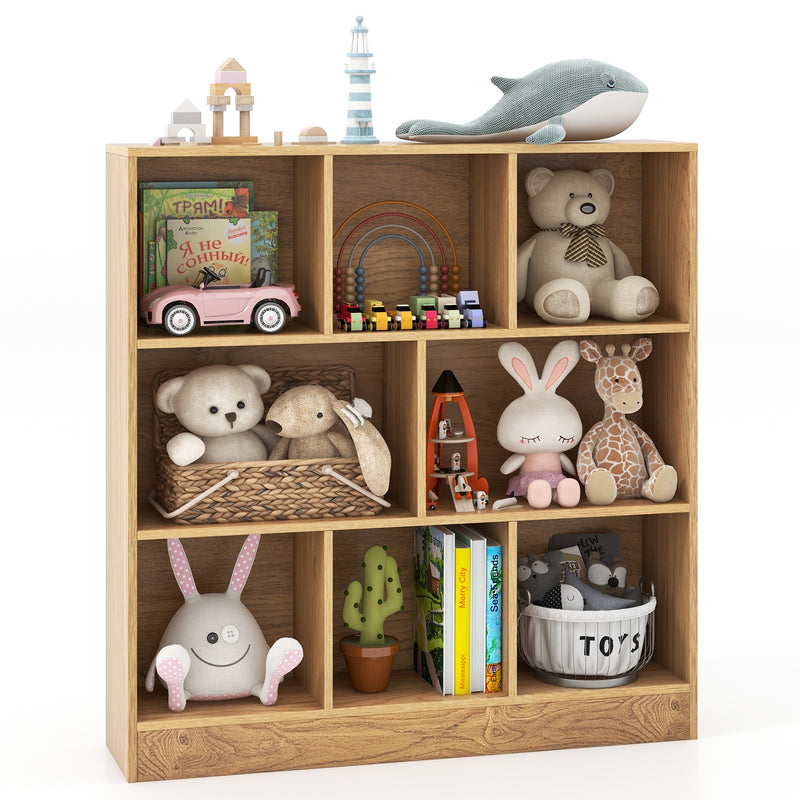 41 Inches 8-Cube Freestanding Bookcase for Kids-Natural