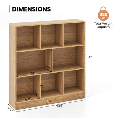 41 Inches 8-Cube Freestanding Bookcase for Kids-Natural