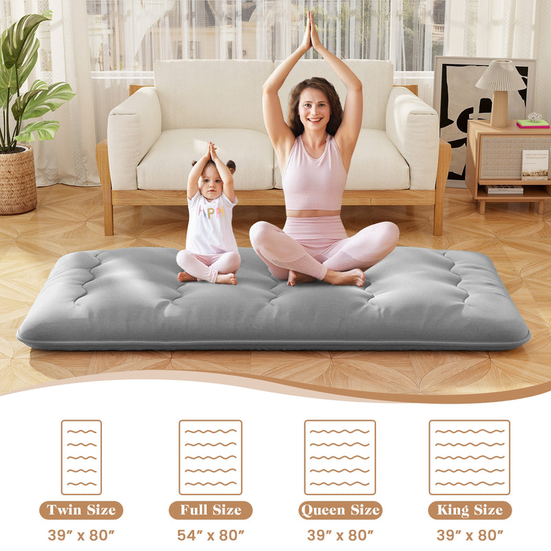 Futon Mattress with Washable Cover and Carry Bag-Twin Size