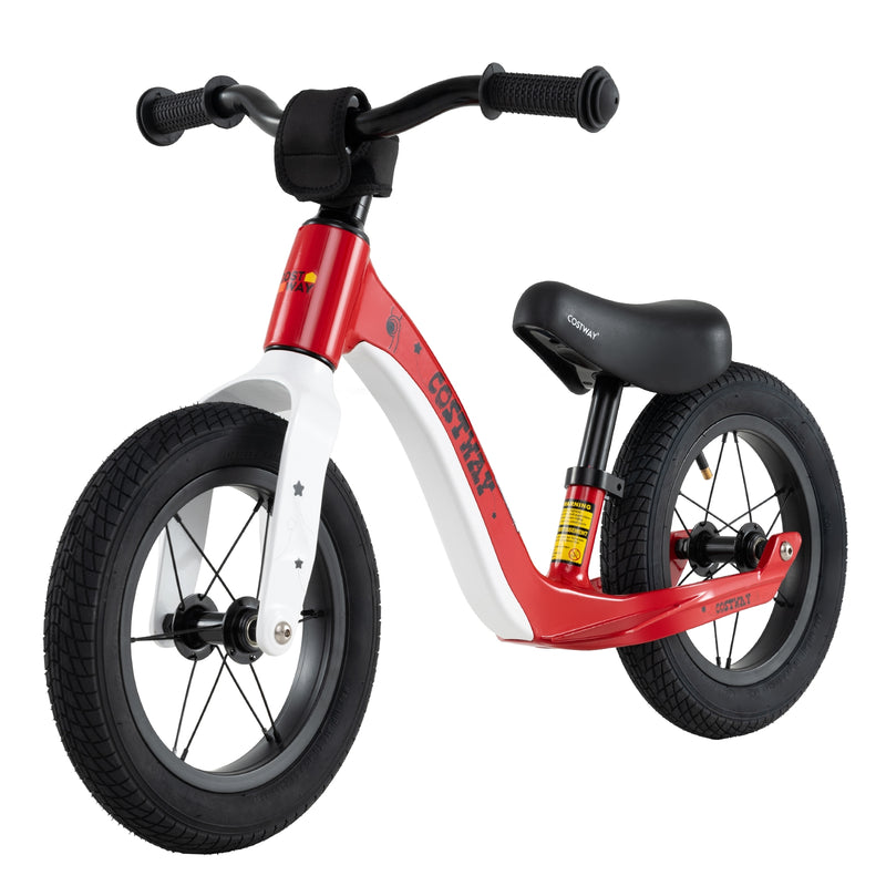 12-Inch Balance Bike with Adjustable Seat and Rotatable Handlebar for Over 36 Months Old-Red