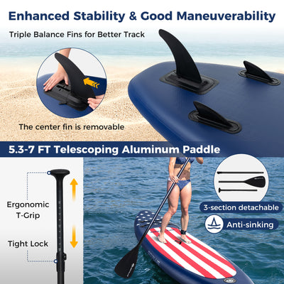 Inflatable Paddle Board with Removable Fin and Backpack-A