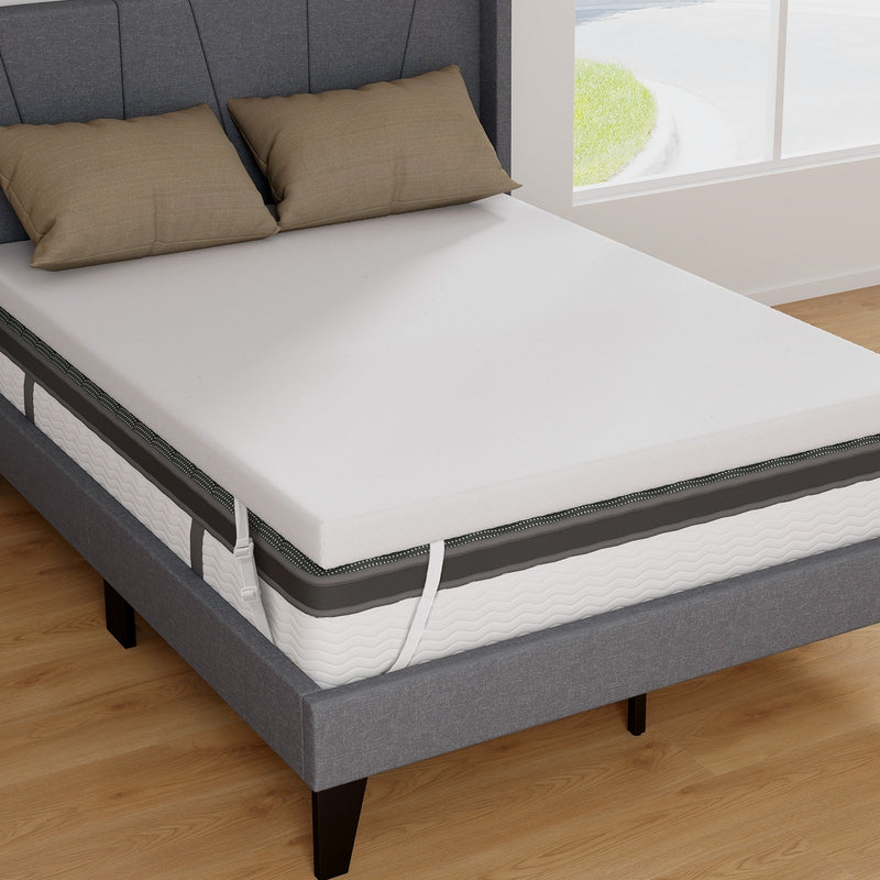 3 Inch Gel-Infused Memory Foam Mattress Topper with Removable Cover-Full Size