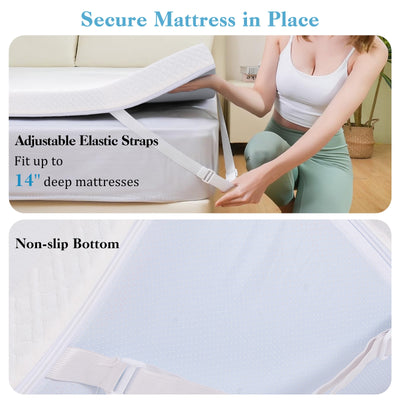 3 Inch Gel-Infused Memory Foam Mattress Topper with Removable Cover-King Size