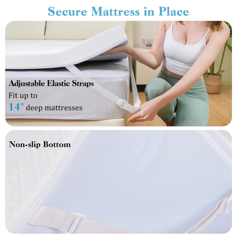 3 Inch Gel-Infused Memory Foam Mattress Topper with Removable Cover-King Size