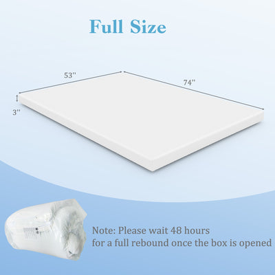 3 Inch Gel-Infused Memory Foam Mattress Topper with Removable Cover-Full Size