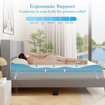 3 Inch Gel-Infused Memory Foam Mattress Topper with Removable Cover-Full Size