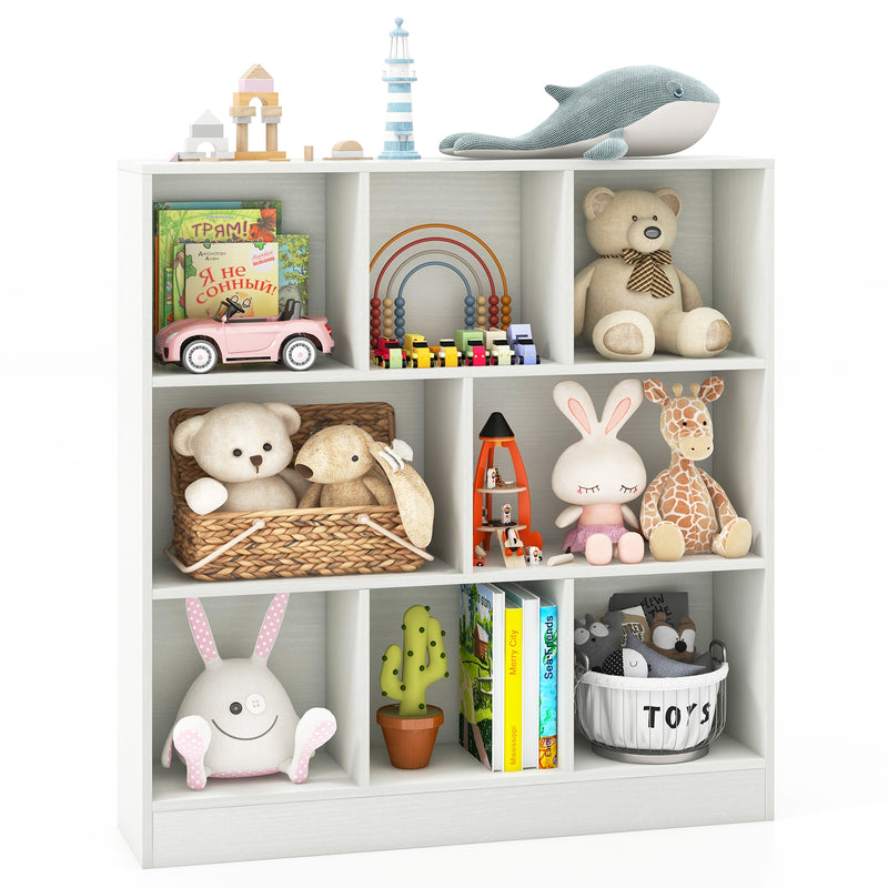 41 Inches 8-Cube Freestanding Bookcase for Kids-White