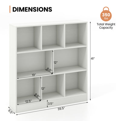 41 Inches 8-Cube Freestanding Bookcase for Kids-White