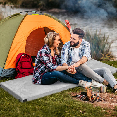 Lightweight Portable Memory Camping Mattress with Carrying Bag-Gray