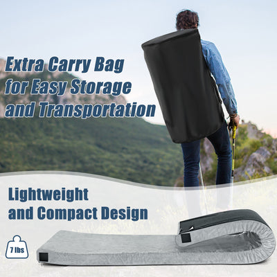 Lightweight Portable Memory Camping Mattress with Carrying Bag-Gray