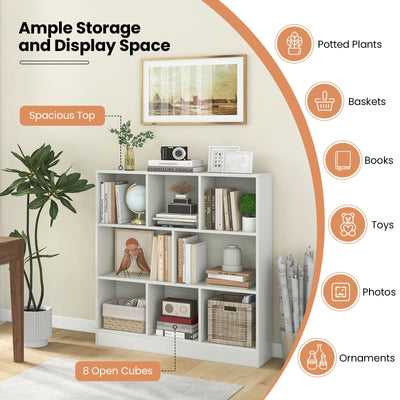 41 Inches 8-Cube Freestanding Bookcase for Kids-White