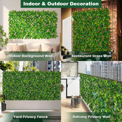 Expandable Fence Privacy Screen Decorative Faux Fencing Panel with Real Willow Frame