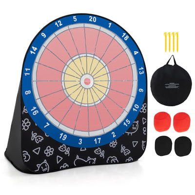 Large Dart Board for Kids with 4 Kick Balls-Black