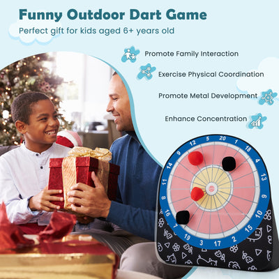 Large Dart Board for Kids with 4 Kick Balls-Black