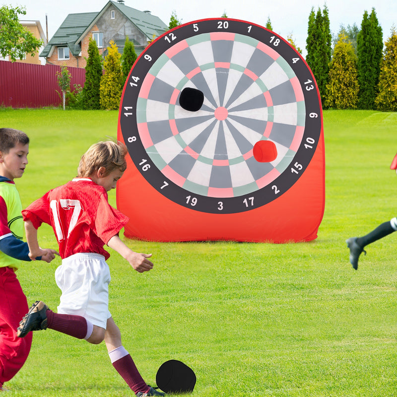 Large Dart Board for Kids with 4 Kick Balls-Red