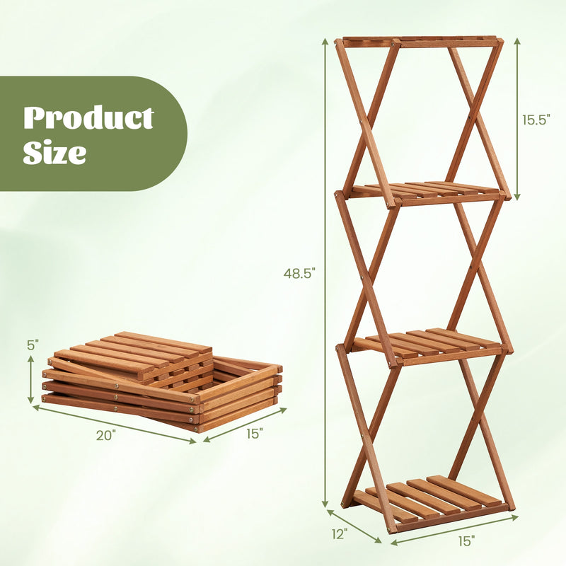 4-Tier Folding Plant Rack and Free Standing Shoe Rack