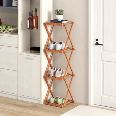 4-Tier Folding Plant Rack and Free Standing Shoe Rack