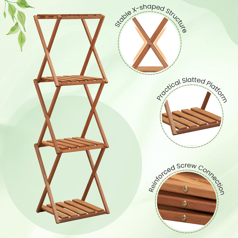 4-Tier Folding Plant Rack and Free Standing Shoe Rack