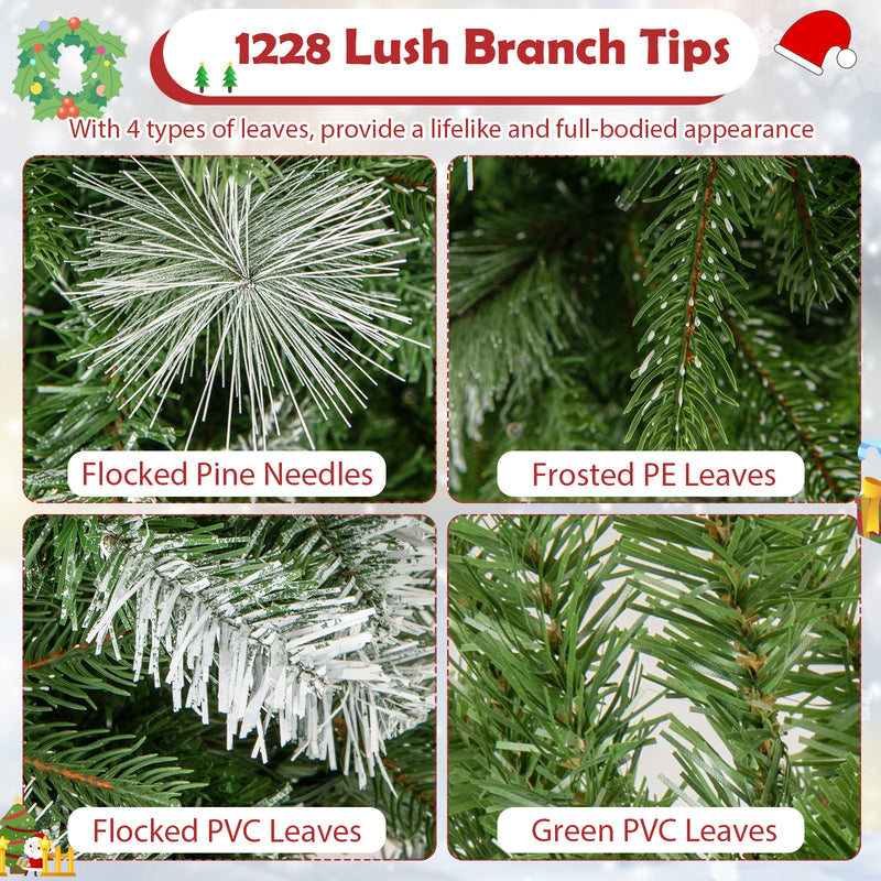 6/7.5/9 FT Artificial Christmas Tree with Warm-White LED Lights-L