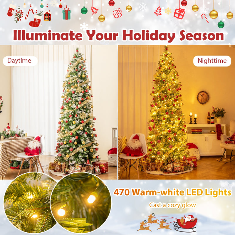 6/7.5/9 FT Artificial Christmas Tree with Warm-White LED Lights-L