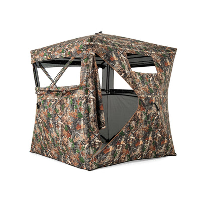 82 Inch Tall Hunting Blind 270° One Way See Through Ground Tent for 3-4 People