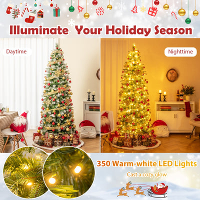 6/7.5/9 FT Artificial Christmas Tree with Warm-White LED Lights-M