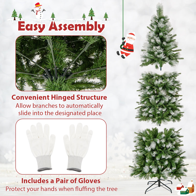 6/7.5/9 FT Artificial Christmas Tree with Warm-White LED Lights-M