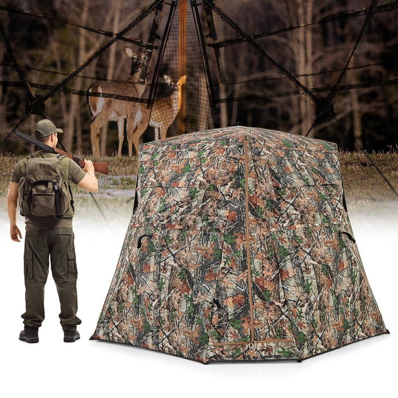 360° One Way See Through Ground Hunting Blind for Deer and Turkey Hunting