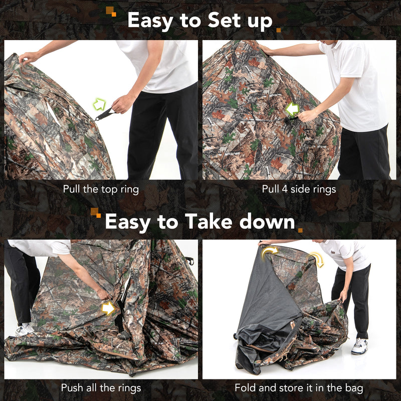 360° One Way See Through Ground Hunting Blind for Deer and Turkey Hunting